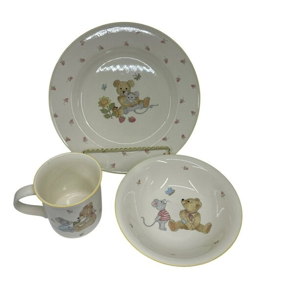 Teddy by Mikasa CC018 Fine 3-Piece Child’s Place Setting – Plate, Bowl & Mug - Picture 1 of 11